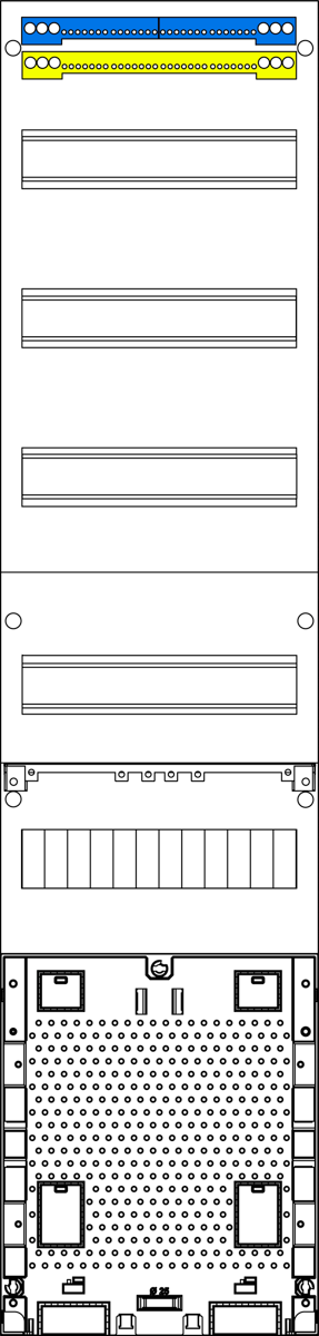 Verteilerfeld 1-feldrig, 4r, H=1050mm, zRfZ, APZ ohne APL, V17APZORFZ