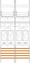 Zählerfeld E216, 2-feldrig, H=1050mm, 4-eHZ