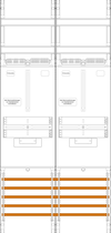 Zählerfeld Z21B, 2-feldrig, H=1050mm, 2-3.HZ
