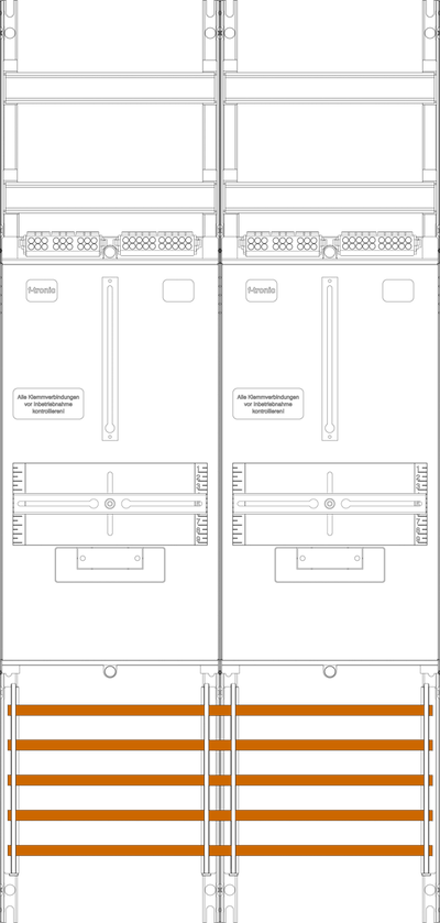 Zählerfeld Z21B, 2-feldrig, H=1050mm, 2-3.HZ