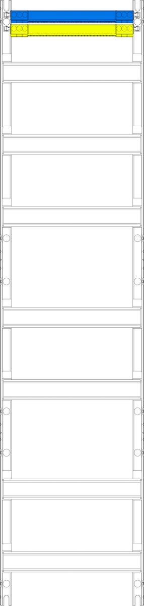 Verteilerfeld V17, H=1050mm, 1-feldrig, 7-reihig