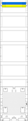 Verteilerfeld V17APZ, H=1050mm, 1-feldrig, 5-reihig, APZ-Platz, inkl. APL-Set