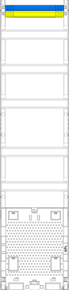 Verteilerfeld V17APZ, H=1050mm, 1-feldrig, 5-reihig, APZ-Platz, inkl. APL-Set