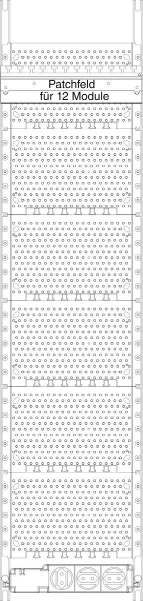 Multimediafeld KX7-MP2, 1-feldrig, H=1050mm,STECKD3K, PATCH12, 10x KKL, GK45