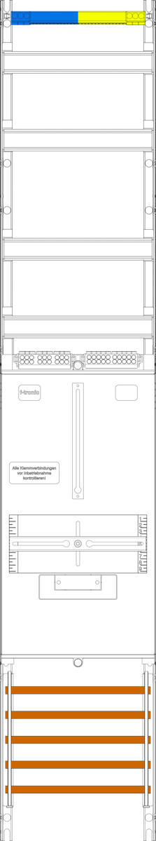 Zählerfeld VZ6, 1-feldrig, H=1350mm, 1-3.HZ, Vert. 2r.