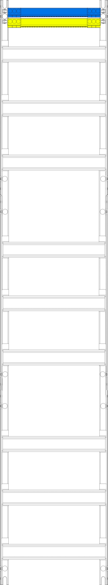 Verteilerfeld V19, 1-feldrig, H=1350mm, 9-reihig
