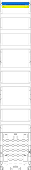 Verteilerfeld V19APZ, H=1350mm, 1-feldrig, 7-reihig, APZ-Platz, inkl. APL-Set