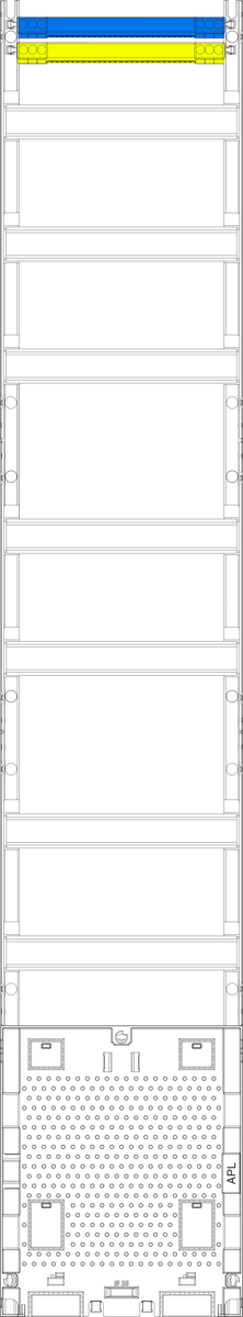 Verteilerfeld V19APZ, H=1350mm, 1-feldrig, 7-reihig, APZ-Platz, inkl. APL-Set