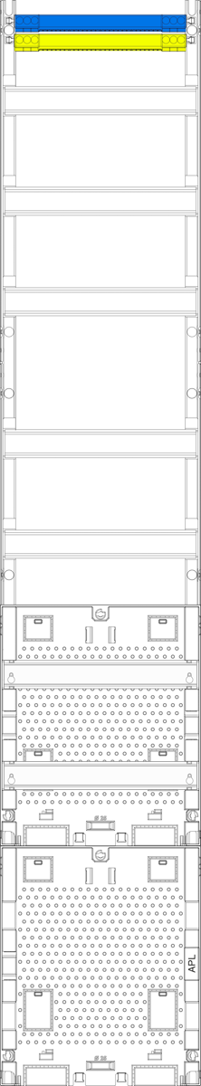 Verteilerfeld V19APZRFZ2, 1-feldrig, H=1350mm, 5-reihig, APZ-Platz inkl. APL-Set, zRfZ2