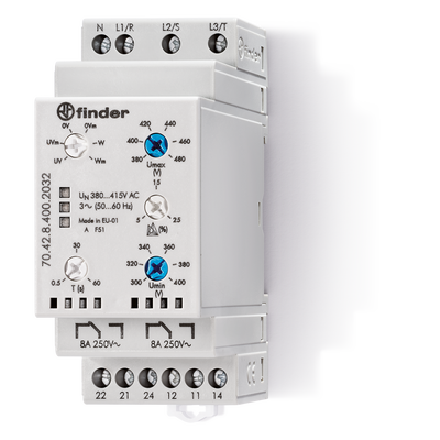 MONITORING RELAY 3 PHASE+N 2CO