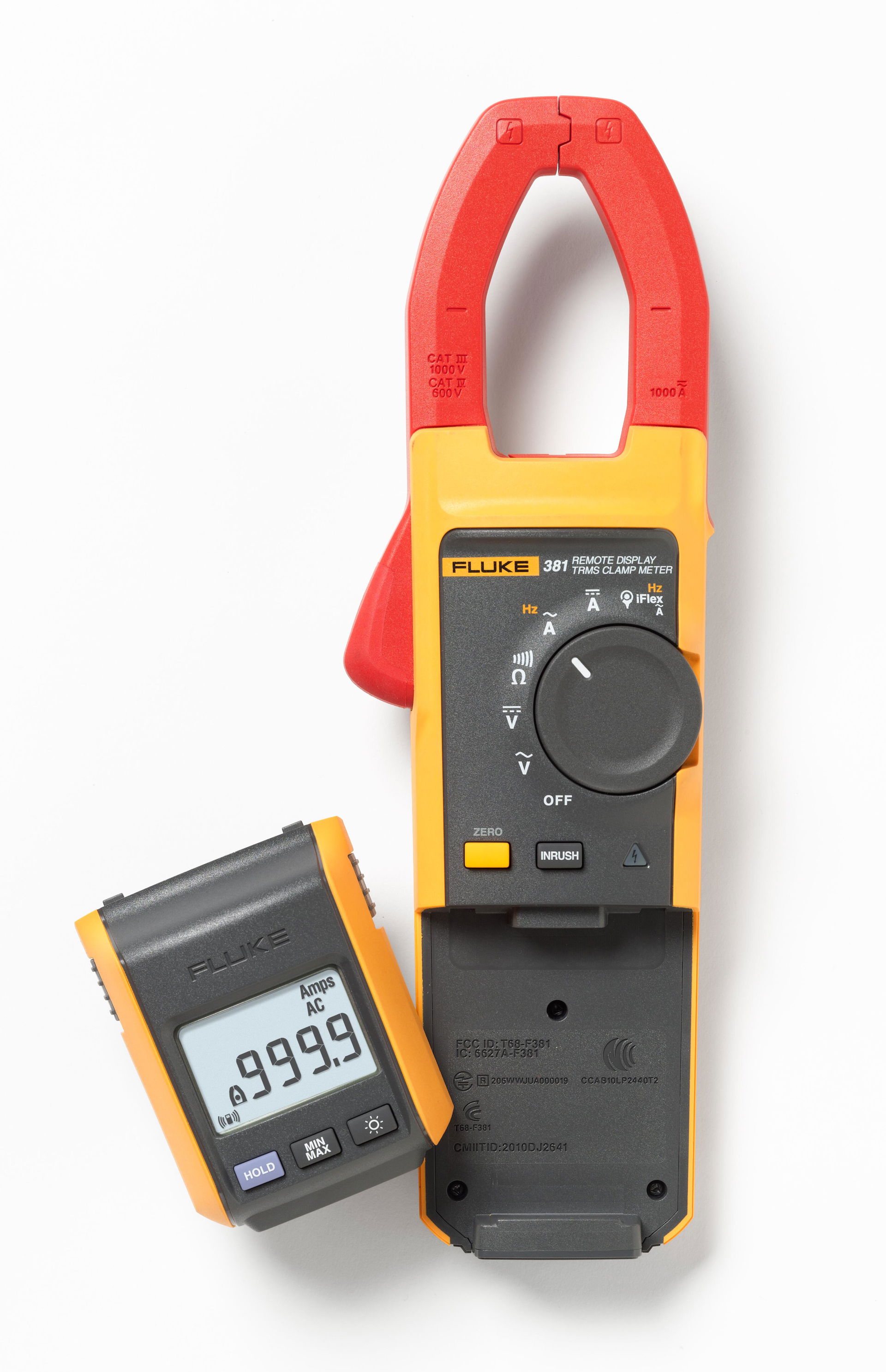 Echteffektiv-Strommesszange Fluke 381 für Gleich- und Wechselstrom mit abnehmbarem Anzeigemodul und iFlex™ – Bild 2 von 5