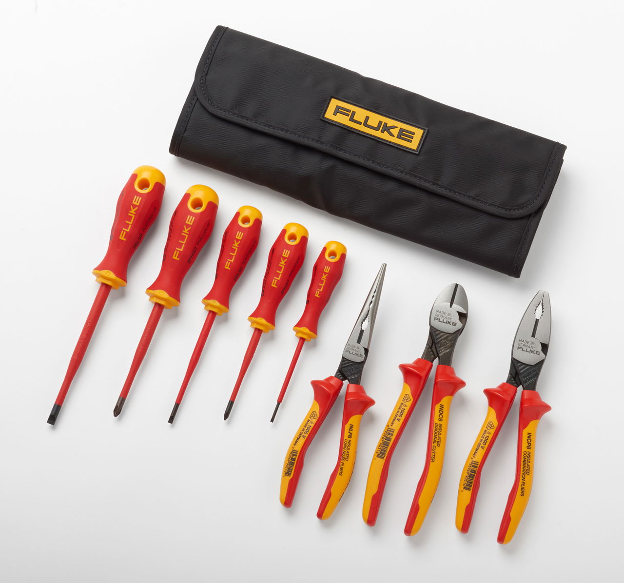 Starter-Kit mit isolierten Handwerkzeugen – 5 isolierte Schraubendreher und 3 isolierte Zangen, 1.000 V und Wickeltasche – Bild 2 von 2