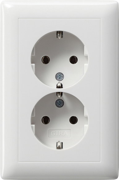2f-SCHUKO Vollpl. f. Gerätedose 1,5f Gira Standard 55 Reinweiß