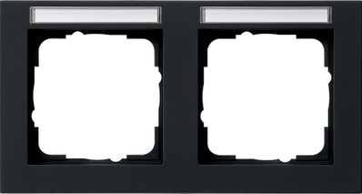 Abdeckrahmen 2f waager. BSF Gira E2 Schwarz m