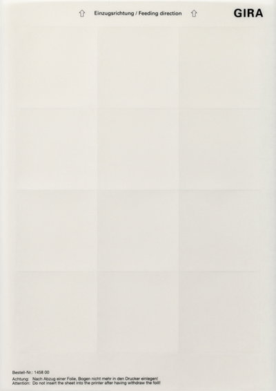 Beschriftungsbögen 62 x 62 mm Zubehör