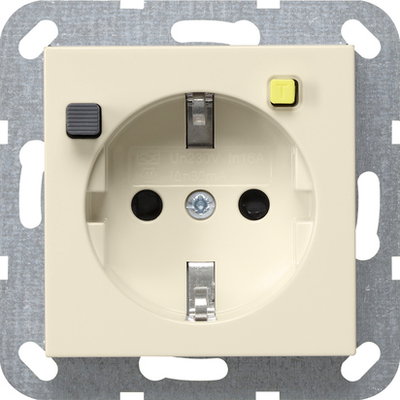 FI-Schutzsteckd. 30 mA SP System 55 Cremeweiß