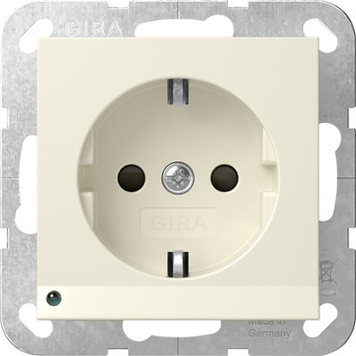 SCHUKO-Steckd. LED-Leuchte + SP System 55 Cremeweiß