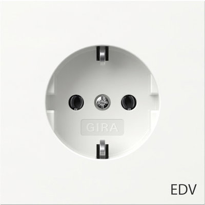 SCHUKO-Steckd. Aufdruck EDV Flächenschalter Reinweiß