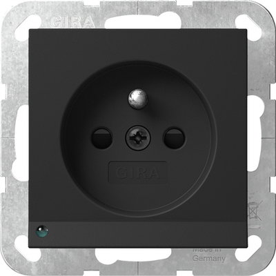 Steckd. Erdstift LED-Leuchte + SP System 55 Schwarz m
