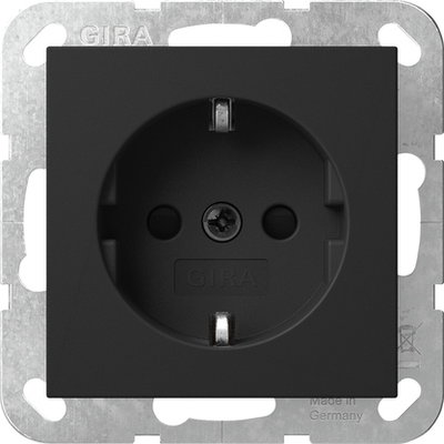 SCHUKO-Steckd. SP o.Kr. System 55 Schwarz m
