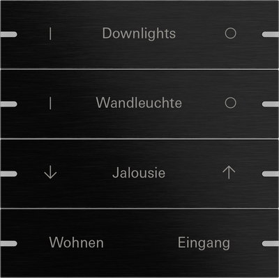 Wippenset 4f indiv. Tastsens.4.95  Alum.Schwarz(elox.)