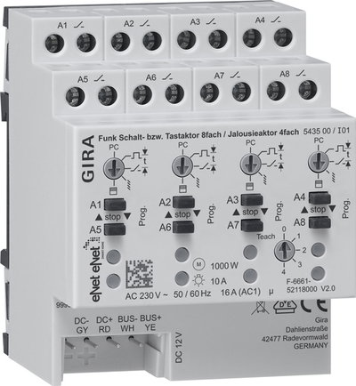Funk Schalt-/Tastakt. 8f/Jal.akt. 4f REG Gira eNet