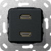 HDMI 2f K-Peitsche Einsatz Schwarz m