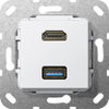 HDMI USB 3.0 A Kpl. Einsatz Reinweiß