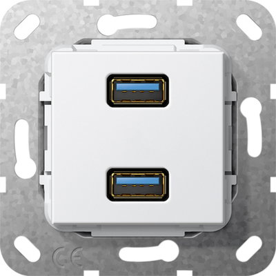 USB 3.0 A 2f K-Peitsche Einsatz Reinweiß
