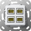 MJ RJ45 Cat.6A 10 Gbit 4f Kpl. Einsatz Reinweiß