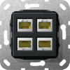 MJ RJ45 Cat.6A 10 Gbit 4f Kpl. Einsatz Schwarz m