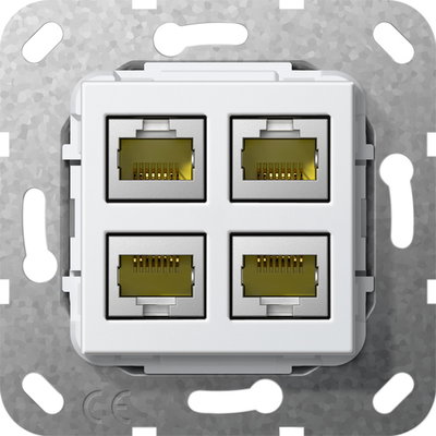 MJ RJ45 Cat.6A 10 Gbit 4f Einsatz Reinweiß