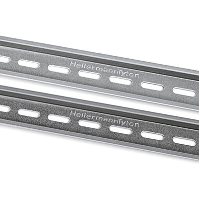 Hutschiene 35 x 15 mm gelocht 2 m weiß chromatiert (DELTA-3AF)