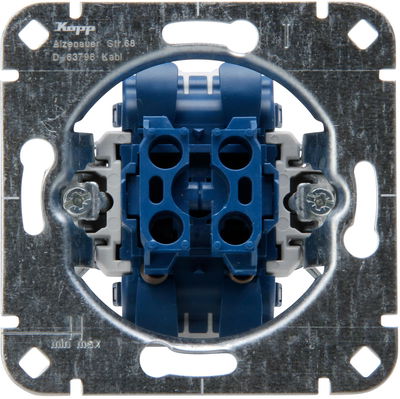 Unterputz Doppeltaster-Sockel (2x Schließer), Farbe: aluminium