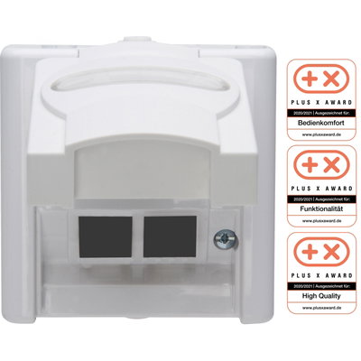 BLUE ELECTRIC - Leergehäuse für 2 standardisierte Keystone-Module, IP44, Farbe: arktisweiß