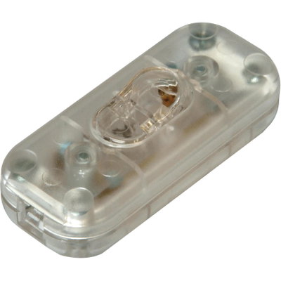 Schnurzwischenschalter, 1-polig, 6A, Farbe: transparent