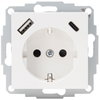 HK07 - Schutzkontakt-Steckdose, USB A/C Anschluss, Farbe: reinweiß