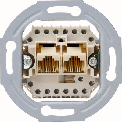 UAE-Anschlussdose, für Telefon-und Datentechnik, RJ11/12, RJ45, 8 Pole belegbar, 2 getrennt