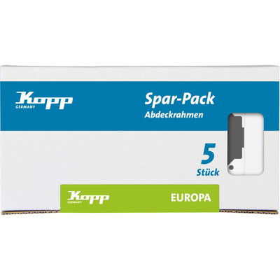 EUROPA - Profi-Pack: 5x Abdeckrahmen, 2-fach, Farbe: arktisweiß