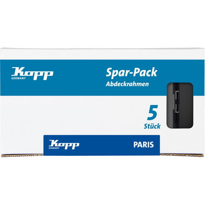 PARIS - 5x Abdeckrahmen, 2-fach, Farbe: schwarz matt