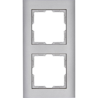 ATHENIS - Abdeckrahmen 2-fach, Farbe: stahl