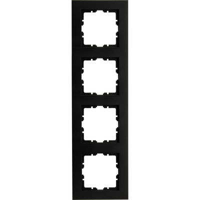 HK07 PURE - Abdeckrahmen 4-fach, Farbe: schwarz matt