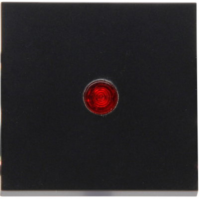 HK07 - Flächenwippe mit Linse rot, Farbe: schwarz matt