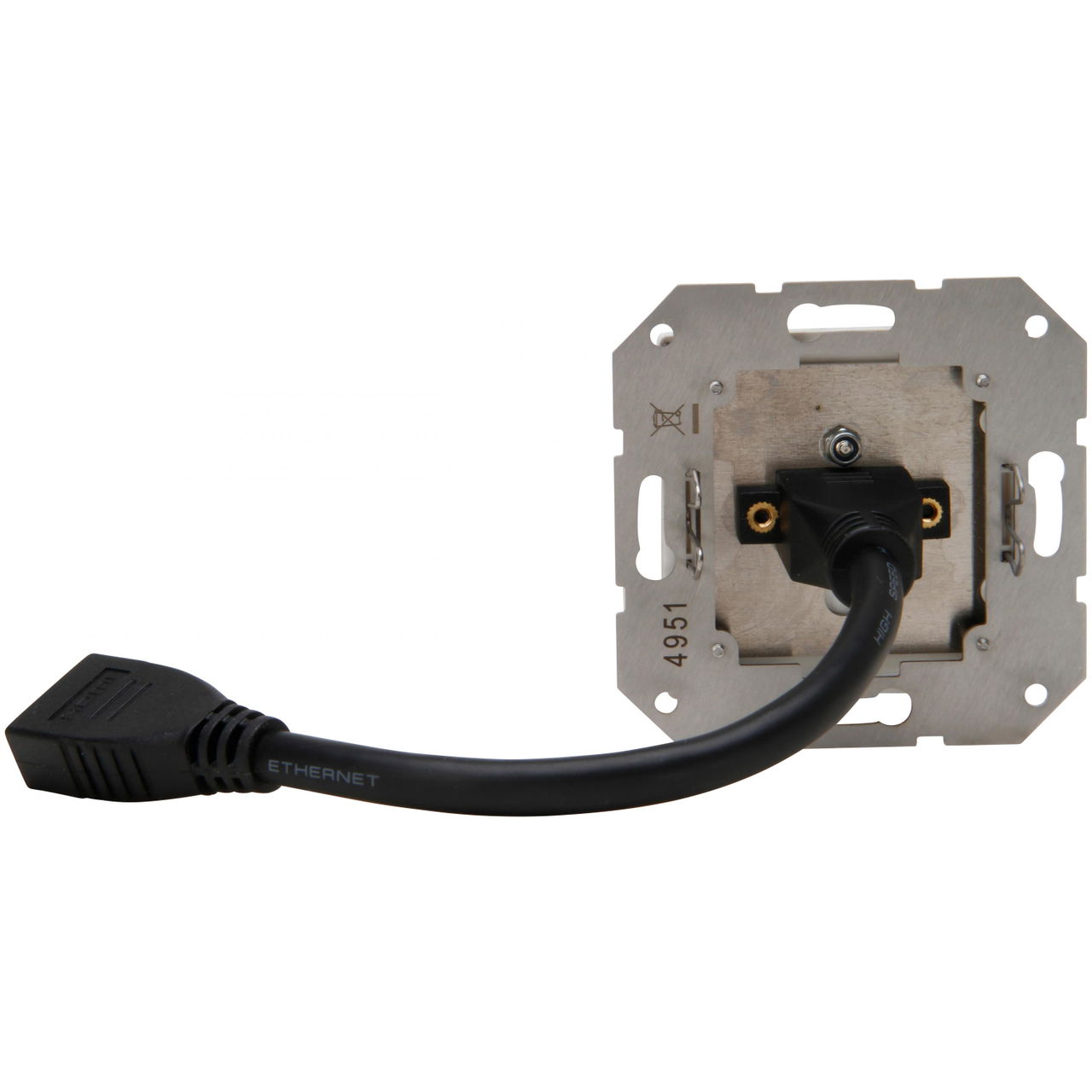 HDMI-Anschlussdose mit Kabelpeitsche 0,2m, Farbe: anthrazit – Bild 2 von 7