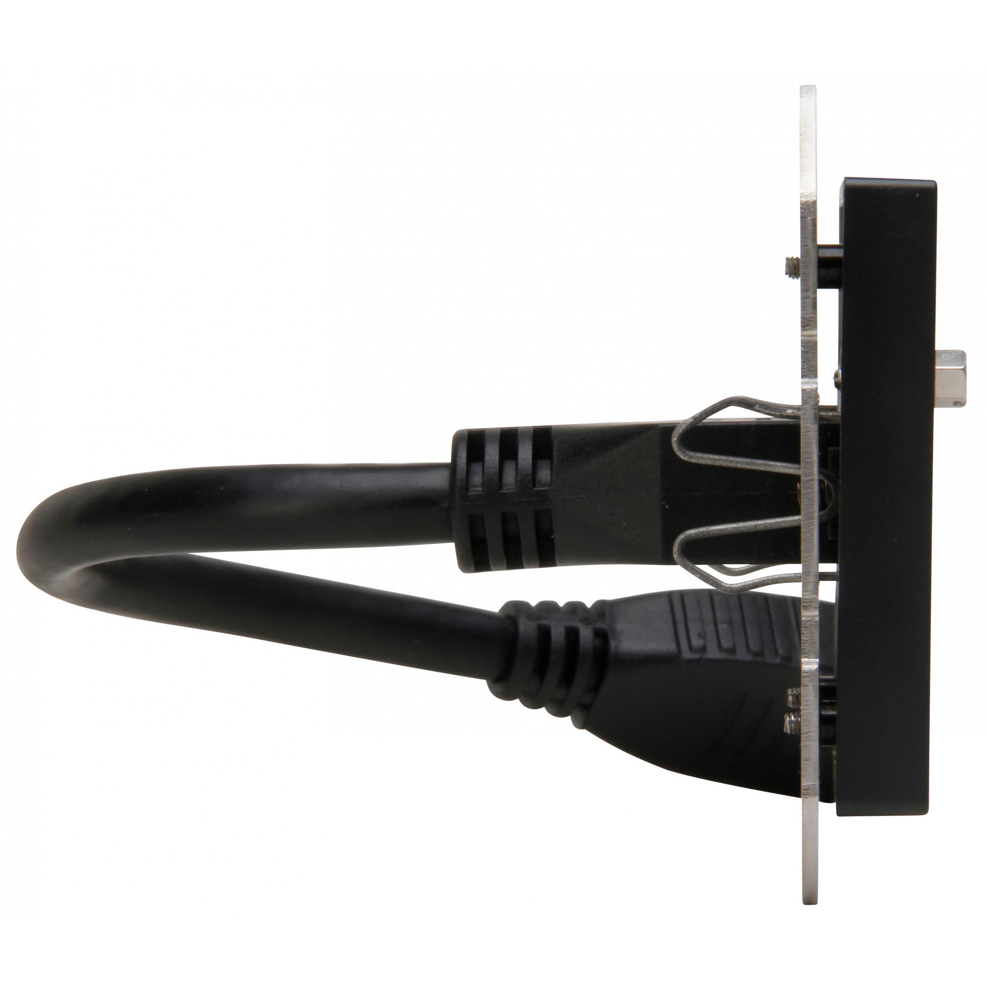 HDMI-Anschlussdose mit Kabelpeitsche 0,2m, Farbe: anthrazit – Bild 6 von 7