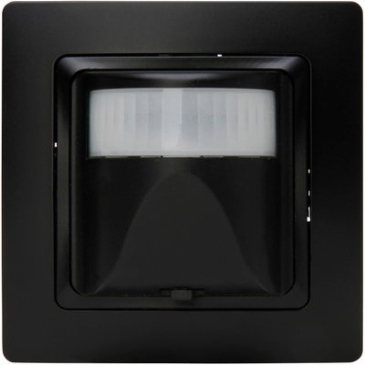 HK05 - INFRAcontrol R 180°, Komplettgerät inkl. Abdeckrahmen, Infrarot-Bewegungsschalter, 3-Draht-Gerät, 1.000 W, LED 300W, Farbe: schwarz matt