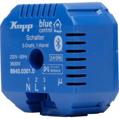 Blue-control Schaltaktor, Schalter 1-Kanal, 3-Draht, mit Bluetooth Mesh-Technologie