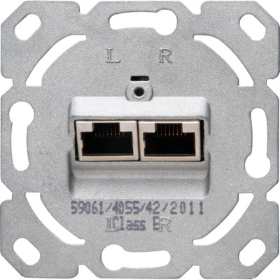 Netzwerkanschlussdose CAT6, 2x getrennte Anschlüsse (10Gbit/s/500MHz)