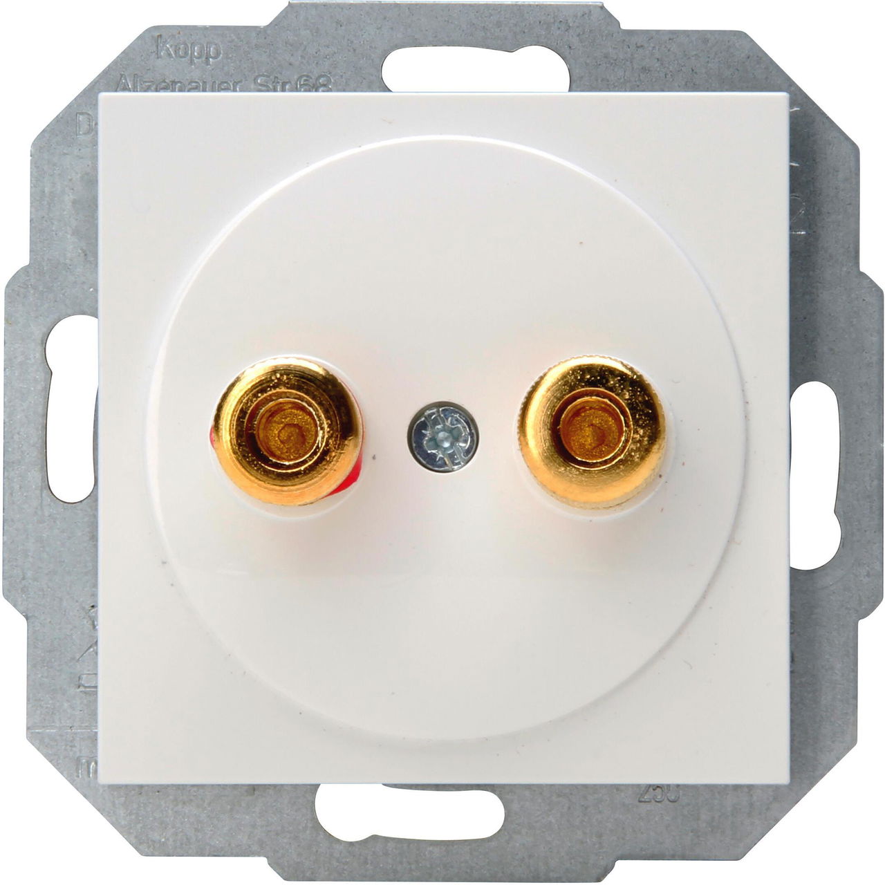 HK07 - Lautsprechersteckdose für 4mm Bananenstecker oder Lautsprecherkabel bis 16mm², Farbe: reinweiß