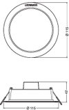 DOWNLIGHT IP44 DN 115 8W 840 WT